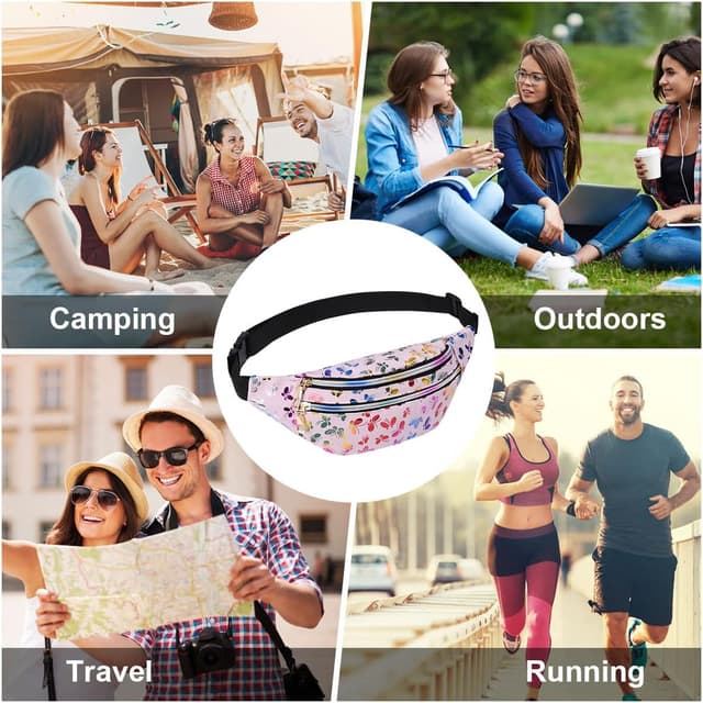 Detalle 2 de Flintronic Marsupio da donna con cintura regolabile e tessuto impermeabile