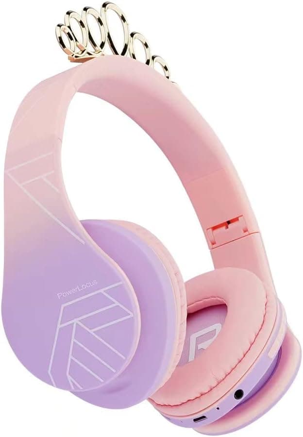 Detalle 2 de PowerLocus P2 Kids Wireless Over-Ear Headphones (85dB volume limit, Bluetooth 5.0, mic, microSD/TF, foldable)