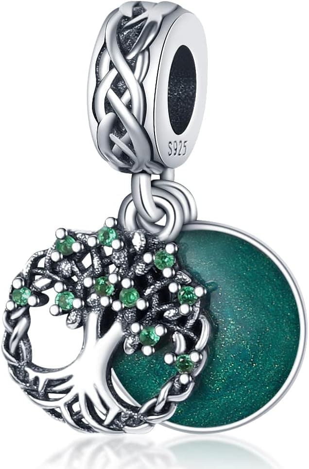 Detalle 2 de TINSLO Charm-Anhänger Damen aus 925 Sterling Silber mit Zirkonia für Armband & Halskette – kompatibel mit europäischen Chopard/ähnlichen Charms