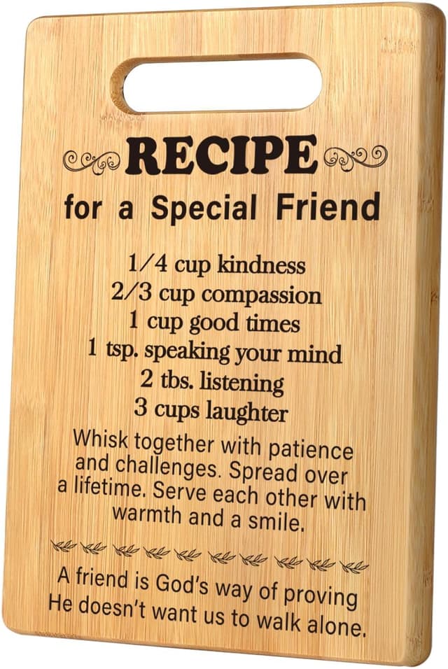 Detalle de Best Friend Birthday Gifts Bamboo Cutting Board for Women (Galentine’s, BFF Thank-You Gift)