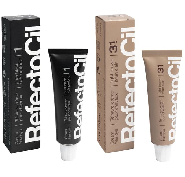 Detalle de RefectoCil Cream Hair Dye 2-Pack (No. 3 Natural Brown + No. 3.1 Light Brown) for Long-Lasting Color