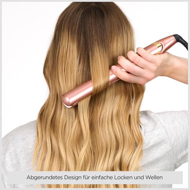 Detalle 2 de BaByliss Rose Gold Glätteisen mit Keramikplatten – bis 235°C, Aufheizen in 15 Sekunden, Universalspannung