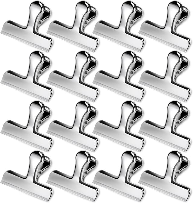 Detalle de Lociban set da 12 mollette chiudi sacchetti in acciaio inox da 77 mm (argento)