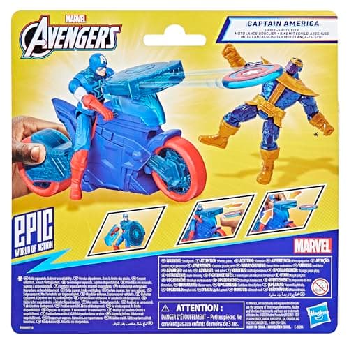 Thumbnail 12 de Marvel Avengers Epic World of Action Moto lanzaescudos del Capitán América