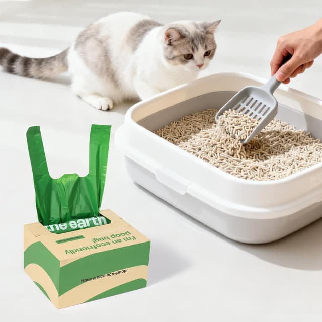 Detalle 2 de Hundekotbeutel mit Henkel – 300 Stück Großformat (27 x 37 cm) aus recycelten Materialien