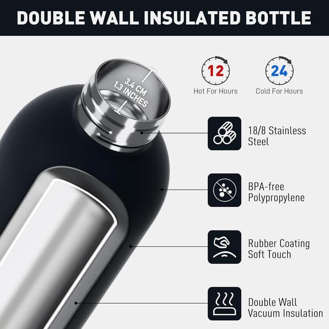 Thumbnail 2 de Exllena 500ml stainless steel water bottle
