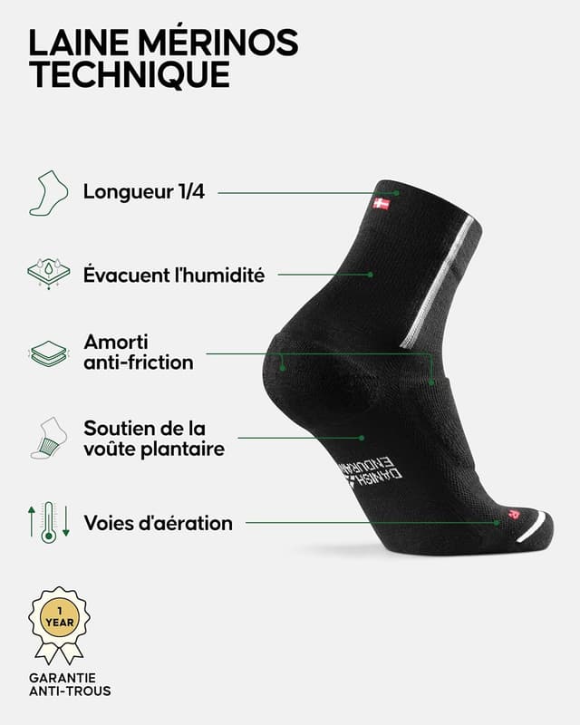Thumbnail 1 de DANISH ENDURANCE Chaussettes Mérinos 2 paires