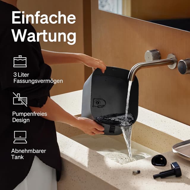 Detalle 2 de PETLIBRO Dockstream 2 Smart Katzenbrunnen mit App-Überwachung, 3 l Edelstahl-Schale, WiFi (2,4/5 GHz) – Schwarz