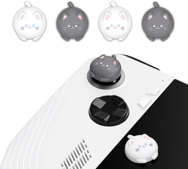Detalle de playvital Cute Thumb Grip Caps for ROG Ally (Silicone) – Cutie Kitty
