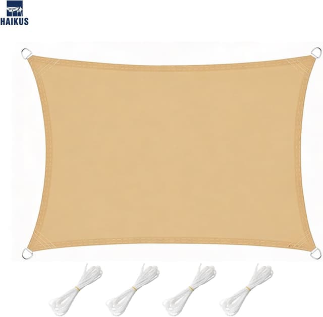 Detalle 2 de HAIKUS Sonnensegel wasserdicht rechteckig (PES/UPF 50+) 3x4 m für Balkon, Garten & Terrasse