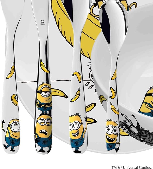 Detalle de WMF Minions - Vajilla infantil de acero inoxidable 6 pzs