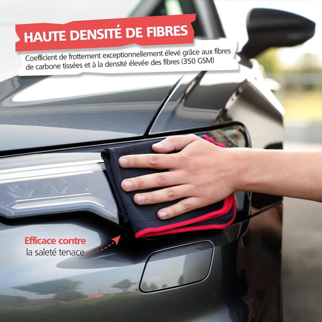 Detalle de SPRINGER ZX1400 – chiffon en fibres de carbone (lot de 2) 50 x 40 cm pour vitrages et écrans