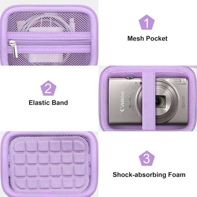 Detalle 2 de Canboc carrying case for Canon IXUS 185/285 and Sony DSC-W830/W800 (purple, case only)