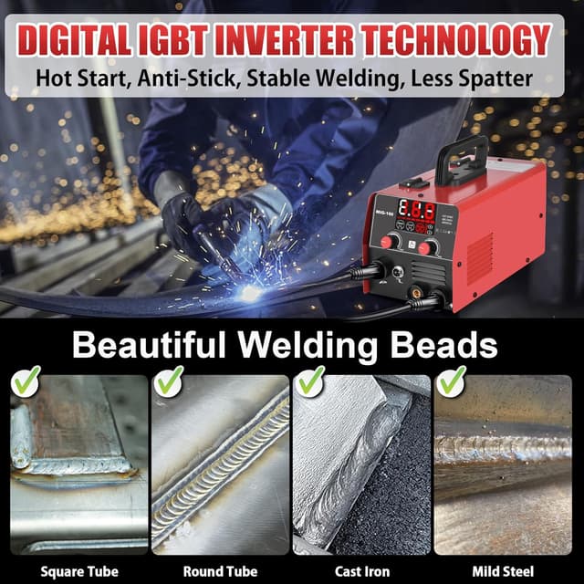 Detalle 2 de XR MARKET 160Amp 3-In-1 Welder (Flux Core / Lift TIG / Stick) with Auto-Darkening Welding Goggles