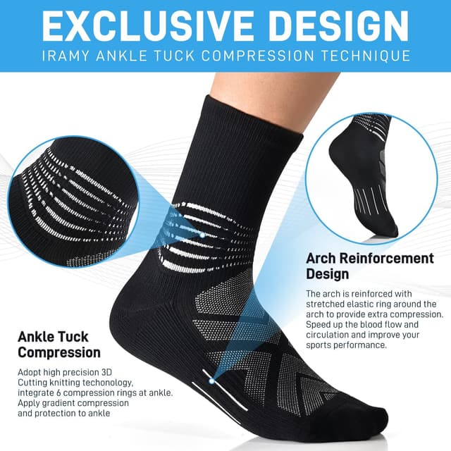 Detalle 2 de IRAMY Compression Ankle Support Socks 3 Pairs