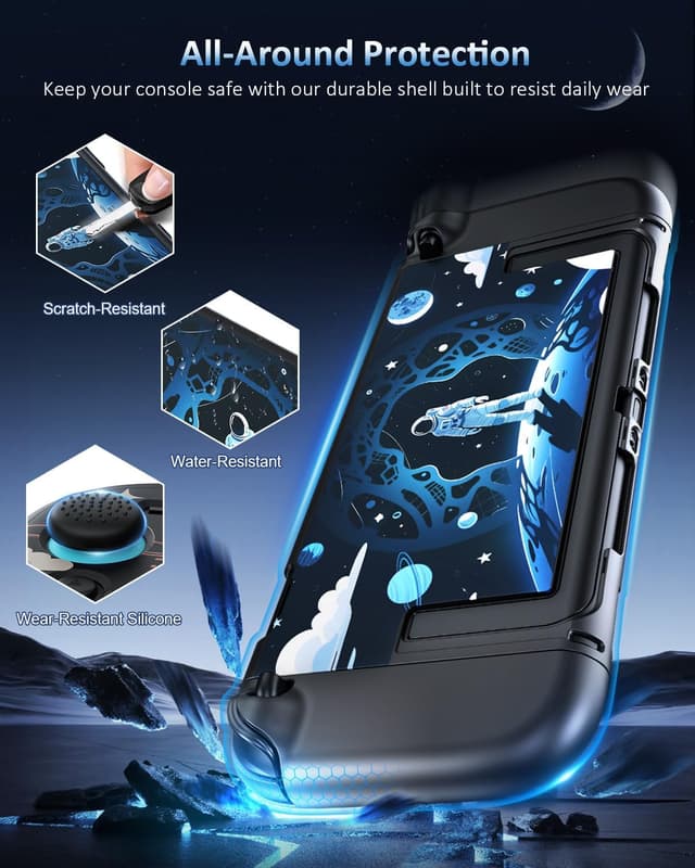Thumbnail 1 de WAXITY Astronaut Andockbare Hülle für Nintendo Switch 2 (2025), Schlanke, Abnehmbare Schutzhülle für Switch 2 Zubehör mit 2* Daumengriffkappen für Joycon 2, kratzfestes Design – Weltraum-Motiv
WAXITY Astronaut Andockbare Hülle für Nint…
