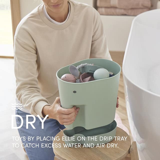 Detalle 2 de Shnuggle Ellie Bath Toy Storage Scoop & Organiser with Drip Tray (98% recycled plastic)