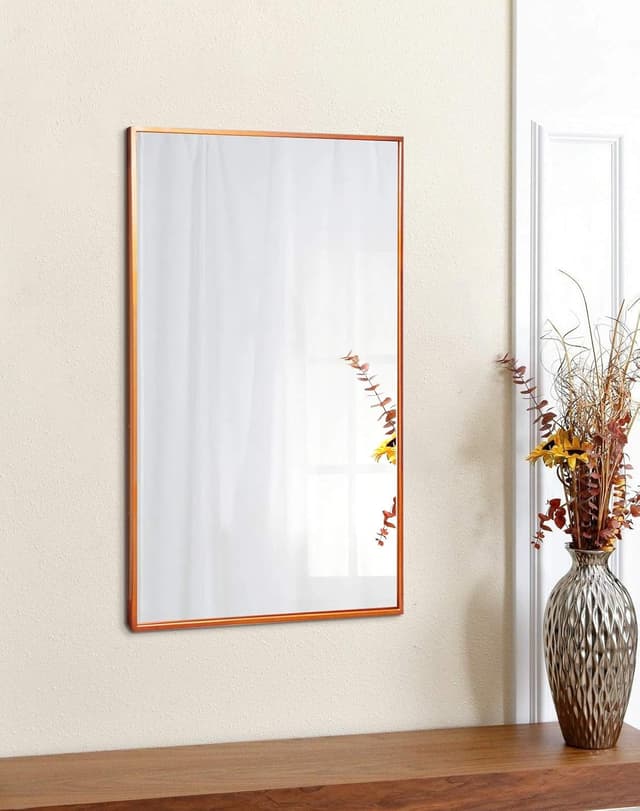 Detalle de Elegance by Casa Chic Gran Espejo de Pared Oro Rosa 🪞 70x50 cm