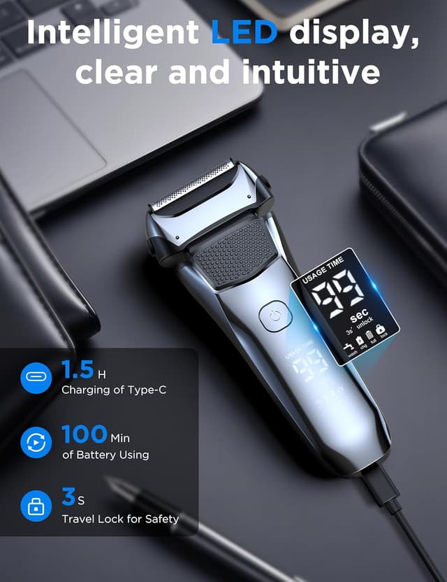 Thumbnail 6 de Electric Razor Foil Shaver 100‑Min Rechargeable