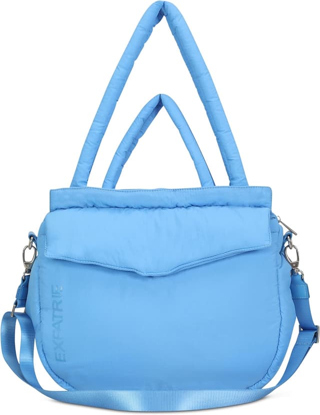 Detalle de Expatrié Shopper Tasche Damen „Poppy“ – Puffer Bag aus Nylon mit Reißverschluss und Crossbody-Gurt
