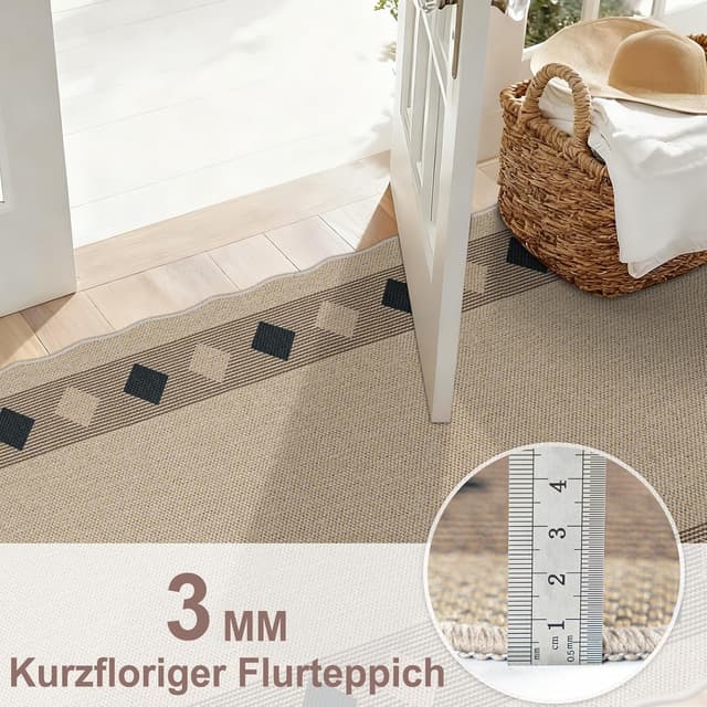 Detalle 2 de Teppich Läufer 80x150 cm mit Jute-Optik