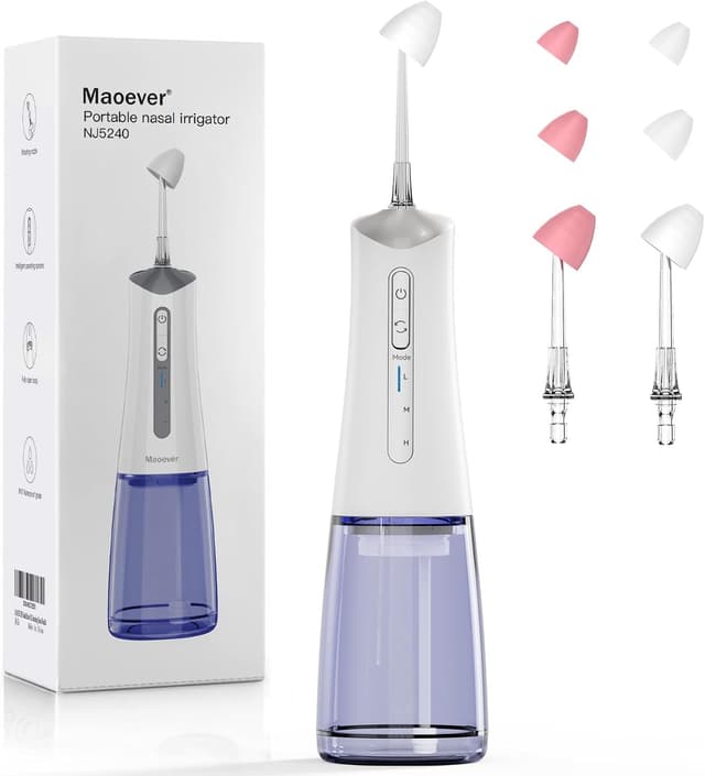 Thumbnail 6 de Nasal Irrigation System Cordless Nasal Rinsing Machine (Electric Neti Pot) with 3 Tips and 5 Pressure Modes