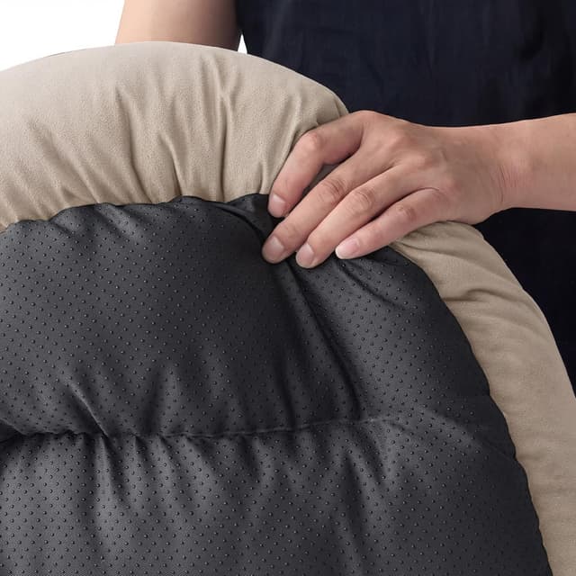 Detalle de Bedsure Dog Bed Medium Washable (Rectangle, Small) with Anti-Slip Bottom – Camel, 63.5x53 cm