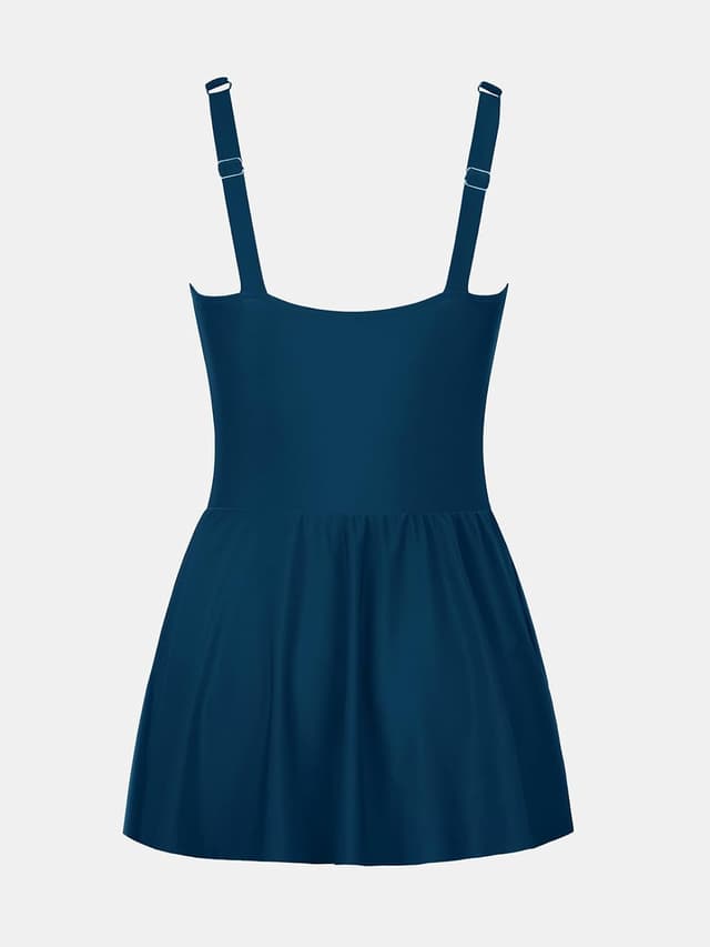 Thumbnail 6 de CUPSHE Costume da bagno intero donna con scollo a U, spalline larghe regolabili e nodo frontale