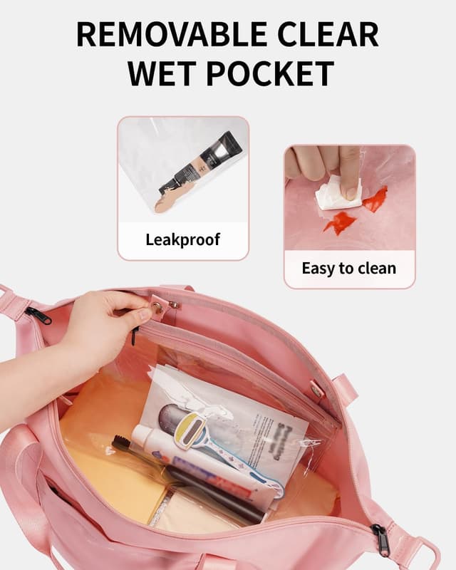 Detalle de ECOHUB 20L Ryanair Handgepäck Tasche 40x20x25 mit Nass-Tasche (faltbar) – Rosa