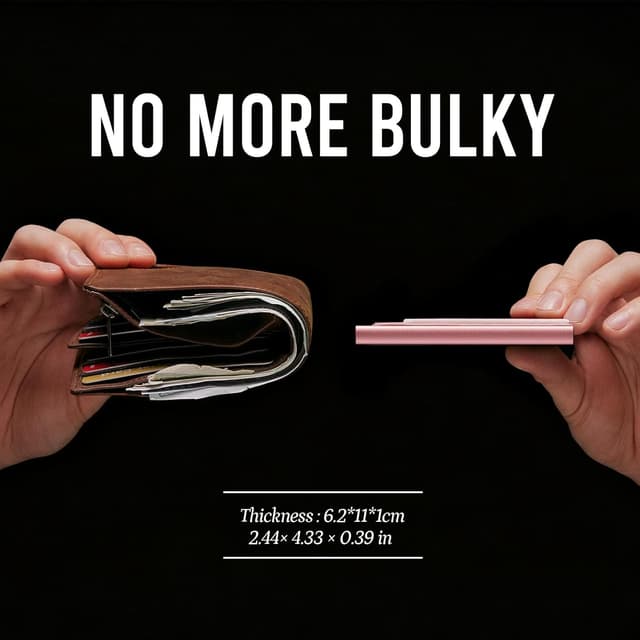 Detalle 2 de YESIIW Minimalistische Slim-Wallet 10 x 8 cm