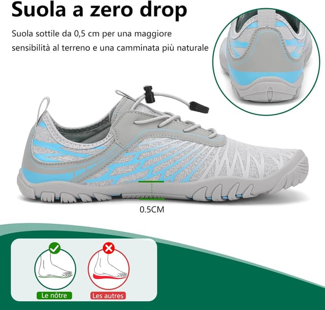 Detalle de SAGUARO Scarpe Barefoot minimaliste da donna pieghevoli e ad asciugatura rapida (35-43 EU)