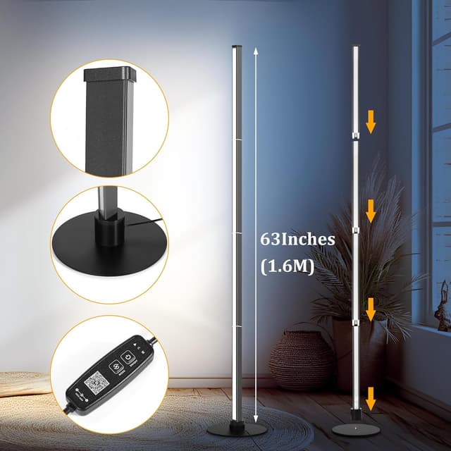 Thumbnail 3 de YOSION LED Modern Metal Floor Lamp: Colour Change, 1.6 m ⌁