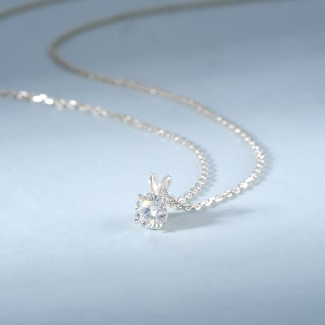 Thumbnail 3 de KRKC&CO Moissanit-Anhänger-Kette Damen aus 925 Silber – verstellbar 45+5 cm mit Geschenkbox