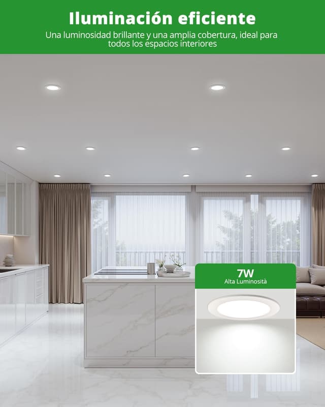 Thumbnail 1 de HOMEOW 12 Pack Downlight LED 7W 6000K