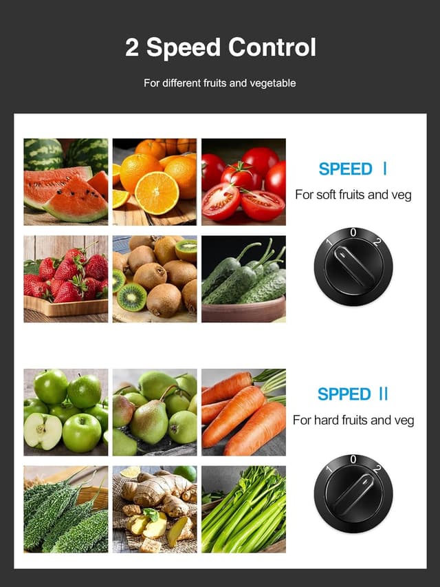 Detalle de Entsafter für Gemüse & Obst mit Zentrifugartechnik: 72 mm Einfüllöffnung, 500 W Motor (BPA-frei)