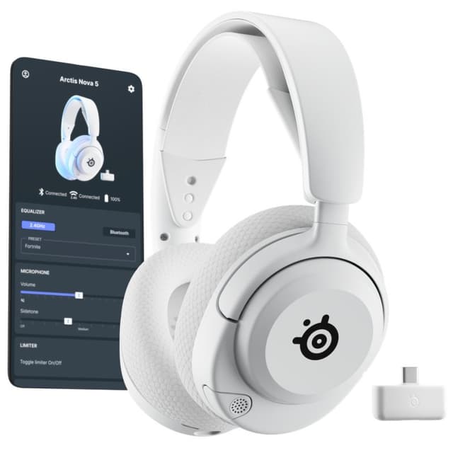 Detalle 2 de SteelSeries Arctis Nova 5 Auriculares gaming inalámbricos blancos