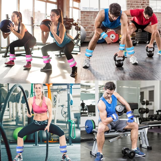 Detalle de Adjustable Ankle Weights (1–12/20 LBS) Pair for Walking, Running, Training & Rehab