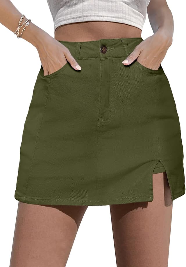 Imagen de luvamia Denim Skort High Waisted Mini 90s Style en OfertitasTOP