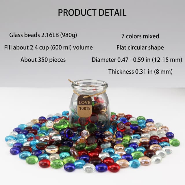 Thumbnail 1 de ginojex Glasperlen 940 g 7 Farben