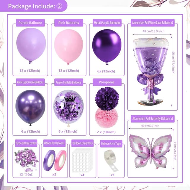 Thumbnail 3 de Birthday decorations set with 16 foot balloon chain