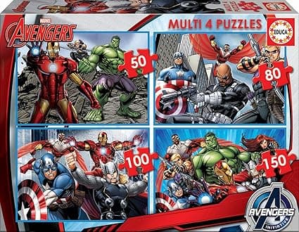 Detalle de Educa Multi 4 Puzzles Infantiles Avengers Marvel 🧩