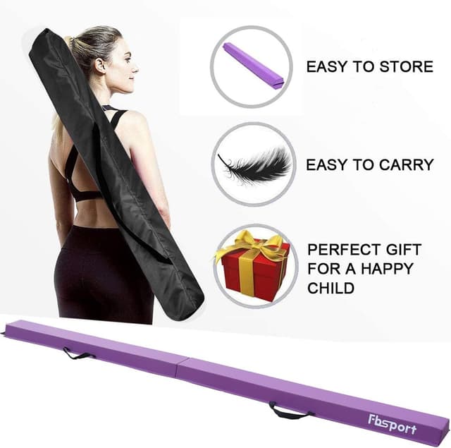 Detalle 2 de FBSPORT Gymnastics Folding Balance Beam (240/270/300 cm) in PU Leather with Anti-Slip Base