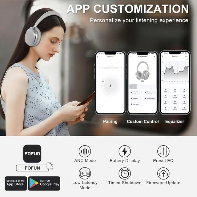 Detalle 2 de FOFUN NC95 cuffie wireless con ANC 6.0
