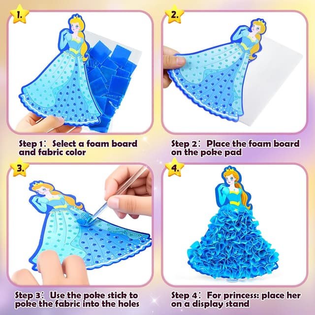 Detalle 2 de Gooidea Punkte-Bastelset für Mädchen (4–9 Jahre) – klassische Prinzessinnen Steckkunst