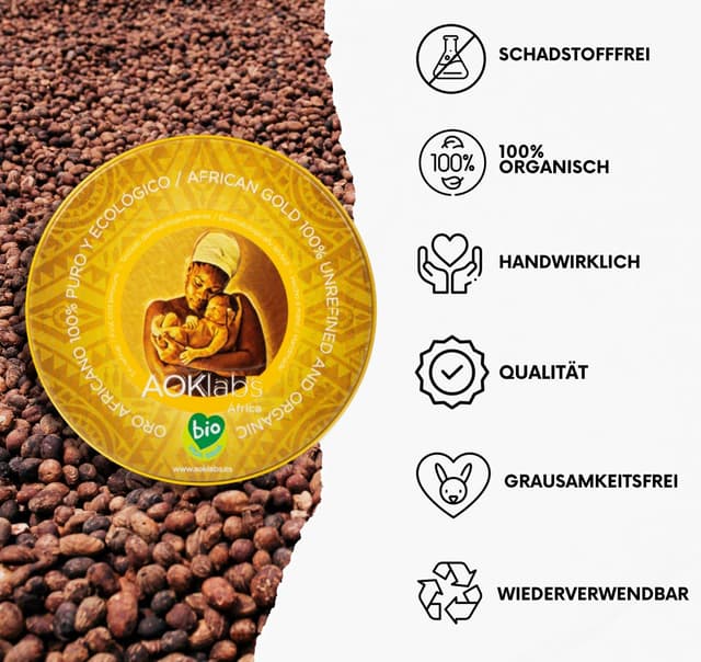 Detalle 2 de AOKlabs Sheabutter 100 ml natürliche Pflege