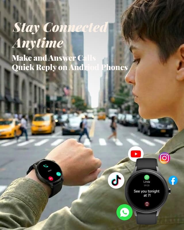 Detalle de TOOBUR 40mm Smart Watch (IP68) with call answering, HD touch display and fitness tracking