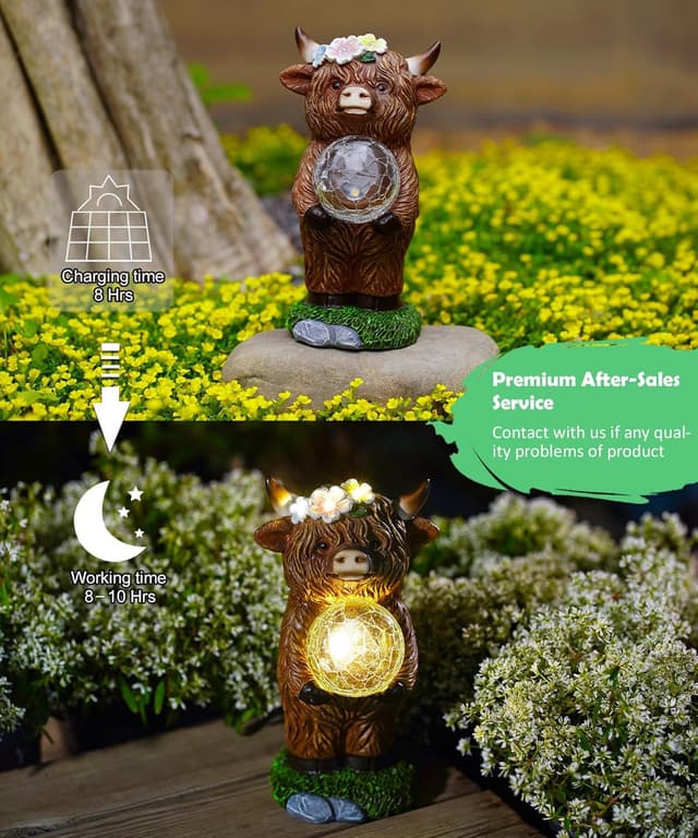 Thumbnail 4 de Yeomoo Solar Highland Cow Garden Ornament