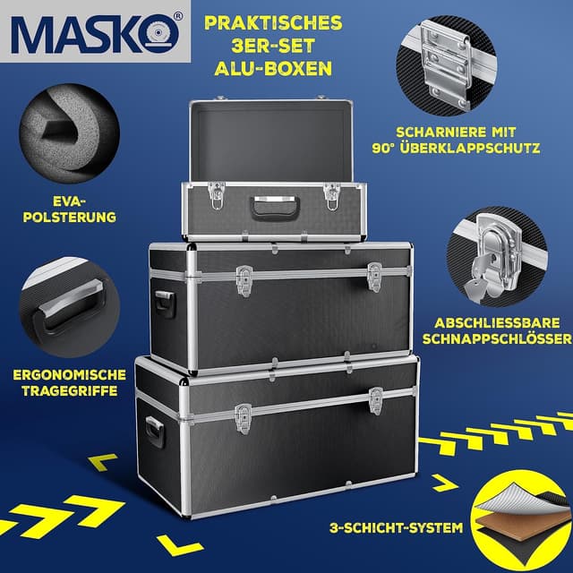 Detalle 2 de Masko 3er SET Alu Boxen 200 L
