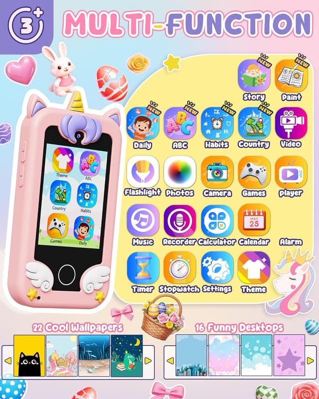 Detalle 2 de UCIDCI Kids Smart Phone Toy with dual camera