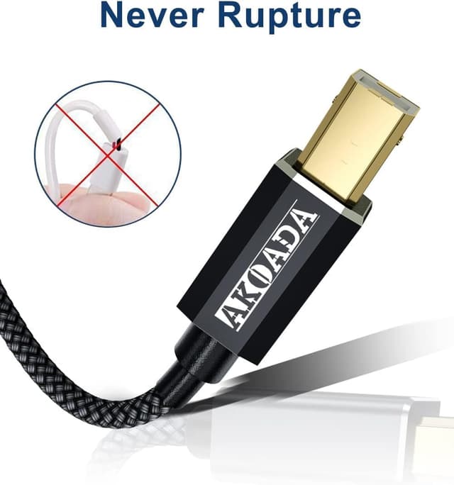 Detalle 2 de AkoaDa USB-Druckerkabel 4,5 m (USB-A auf USB-B), USB 2.0 – Universal für Drucker/Scanner & weitere Geräte